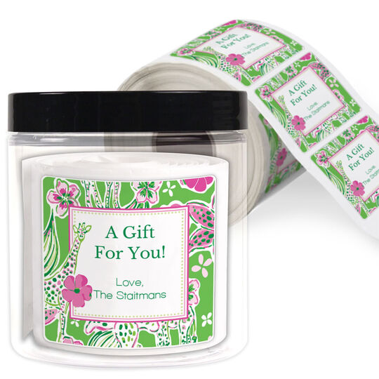 Jungle Safari Square Gift Stickers in a Jar